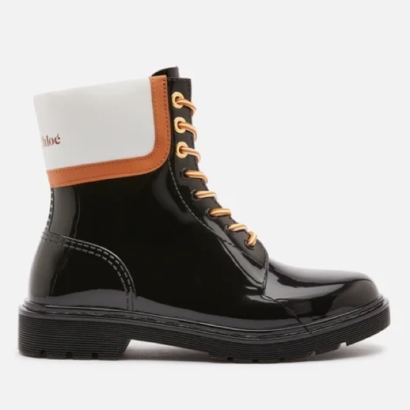 See By Chloé Women's Florrie Patent Laceup Rain Ankle Boots - Picture 2 of 16